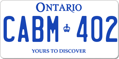 ON license plate CABM402