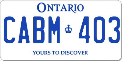 ON license plate CABM403