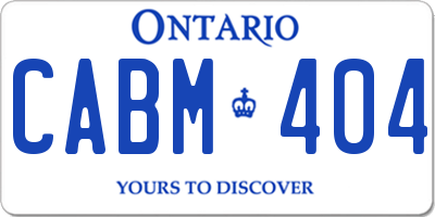 ON license plate CABM404