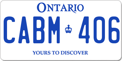 ON license plate CABM406