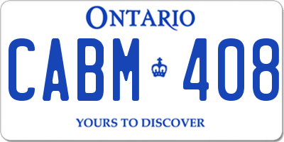 ON license plate CABM408