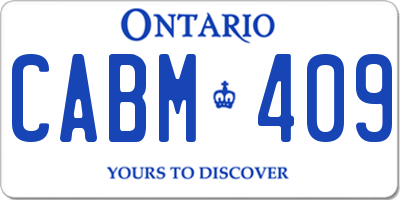 ON license plate CABM409