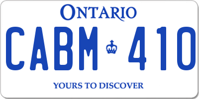 ON license plate CABM410