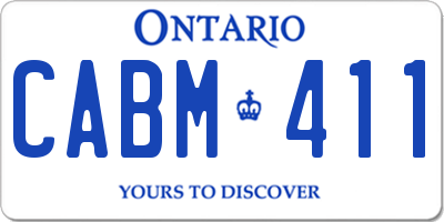 ON license plate CABM411