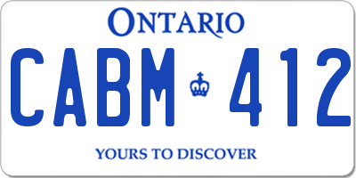 ON license plate CABM412