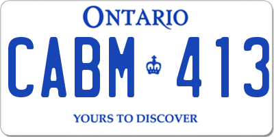 ON license plate CABM413