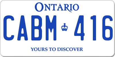 ON license plate CABM416