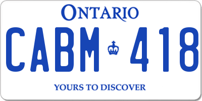 ON license plate CABM418