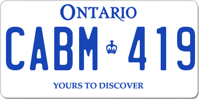 ON license plate CABM419