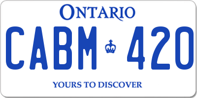 ON license plate CABM420