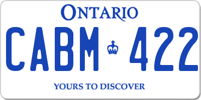 ON license plate CABM422