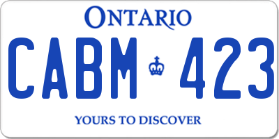 ON license plate CABM423