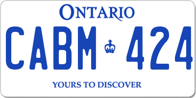 ON license plate CABM424