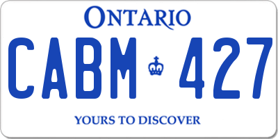 ON license plate CABM427