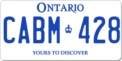 ON license plate CABM428