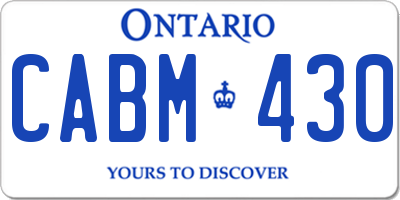 ON license plate CABM430