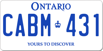 ON license plate CABM431