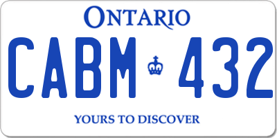 ON license plate CABM432