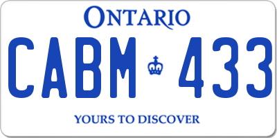 ON license plate CABM433