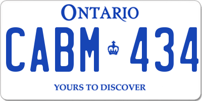 ON license plate CABM434