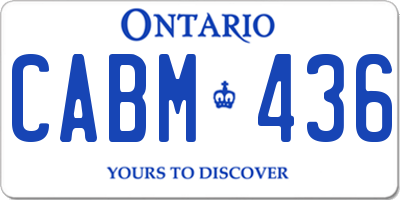 ON license plate CABM436