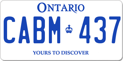 ON license plate CABM437