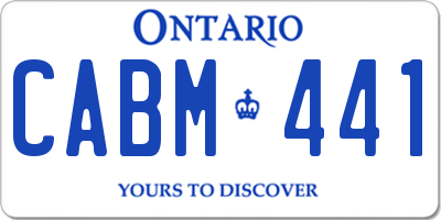 ON license plate CABM441