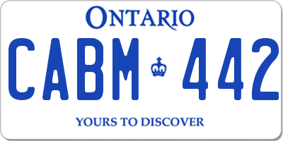 ON license plate CABM442