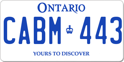 ON license plate CABM443