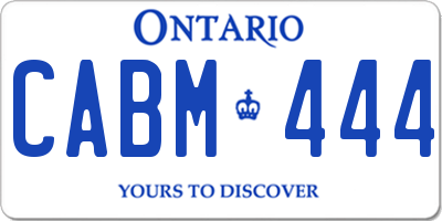 ON license plate CABM444