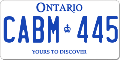 ON license plate CABM445