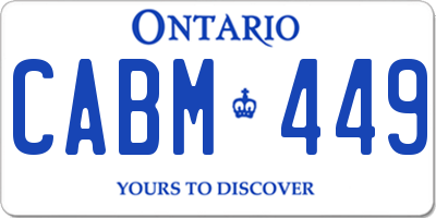 ON license plate CABM449