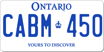 ON license plate CABM450