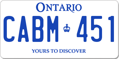 ON license plate CABM451