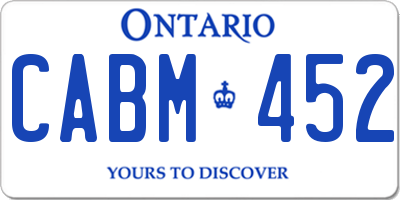 ON license plate CABM452