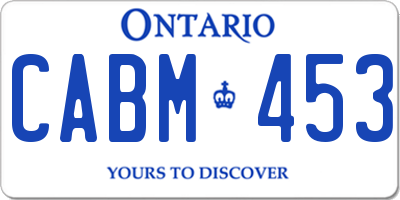 ON license plate CABM453