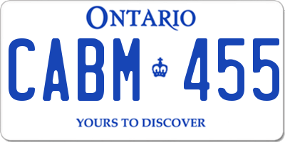 ON license plate CABM455