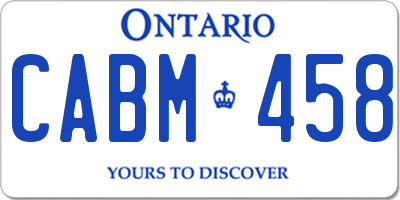 ON license plate CABM458