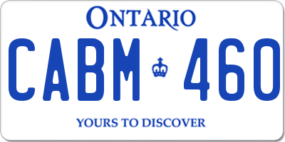 ON license plate CABM460