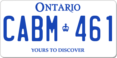 ON license plate CABM461