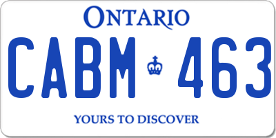 ON license plate CABM463