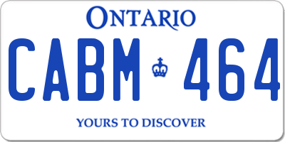 ON license plate CABM464