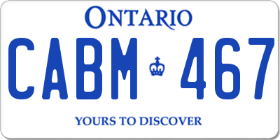 ON license plate CABM467