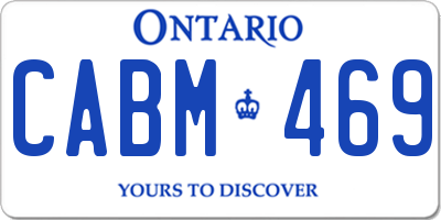 ON license plate CABM469