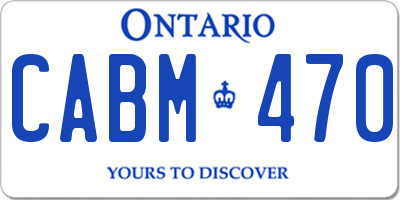 ON license plate CABM470