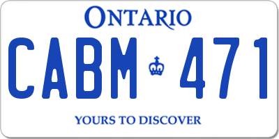 ON license plate CABM471