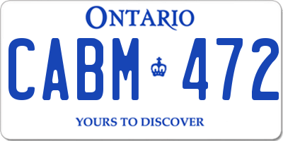 ON license plate CABM472