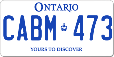 ON license plate CABM473