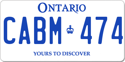 ON license plate CABM474