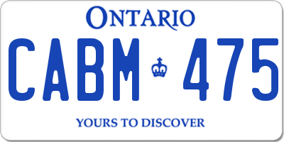 ON license plate CABM475